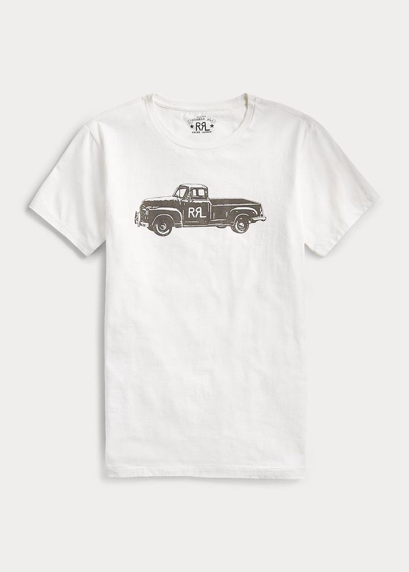 RRL T シャツ メンズ 白 Rrl Truck ジャージー XKQWA0957